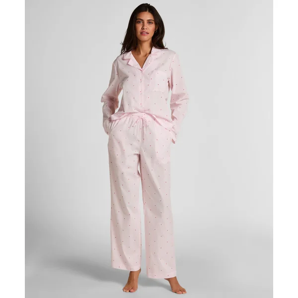 Pantalon Cotton Stripe Heart - Blanc