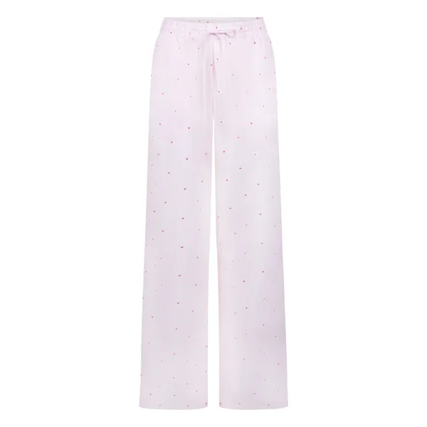 Pantalon Cotton Stripe Heart - Blanc