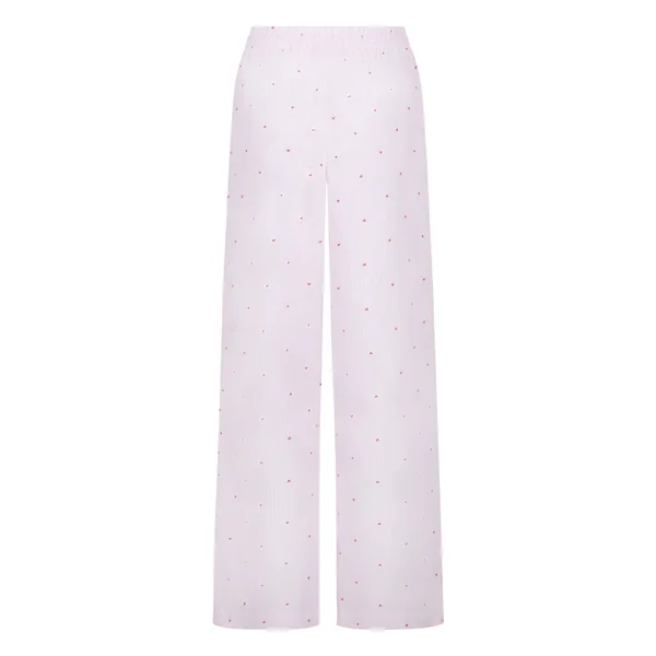 Pantalon Cotton Stripe Heart - Blanc