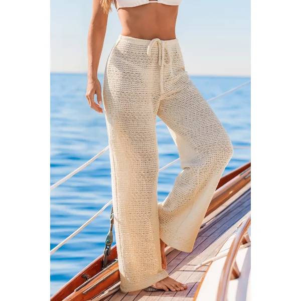 Pantalon cover up beige taille élastique