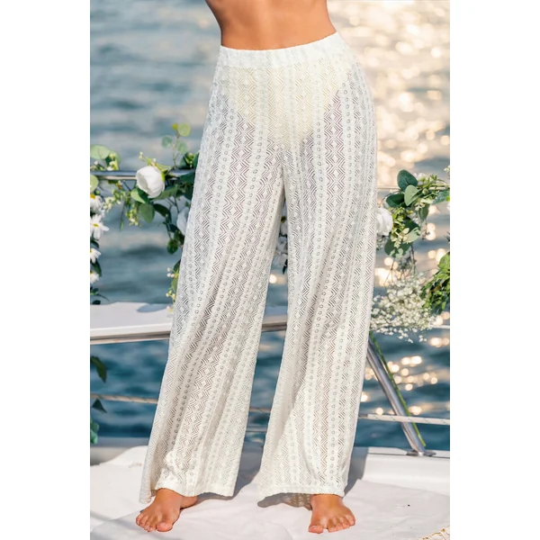 Pantalon cover up beige élastique