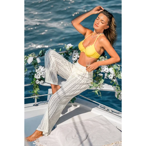 Pantalon cover up beige élastique