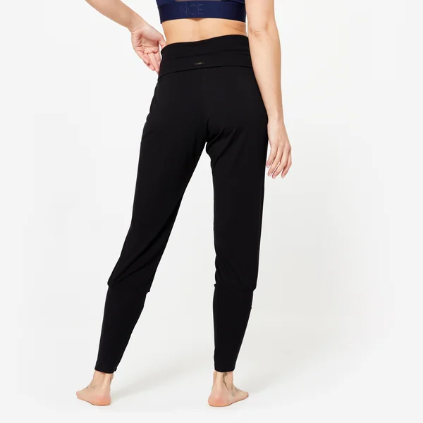Pantalon danse moderne resserré dans le bas de jambe femme - noir