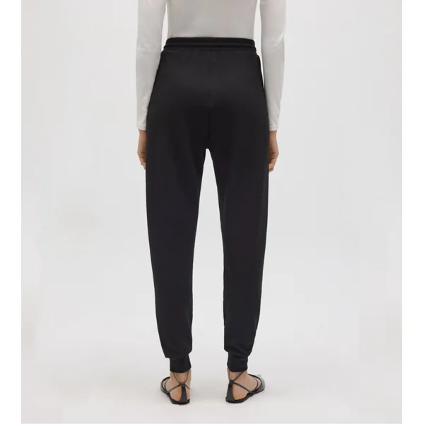 Pantalon de jogging noir pour femme resserré aux chevilles
