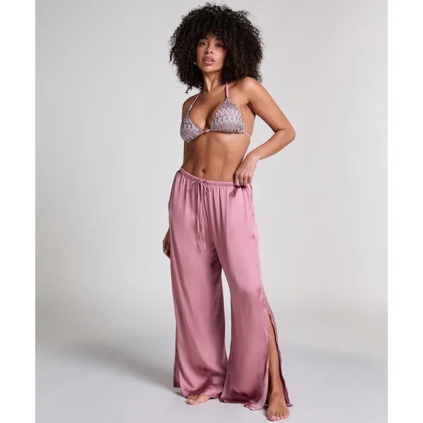Pantalon de plage en satin - Rose