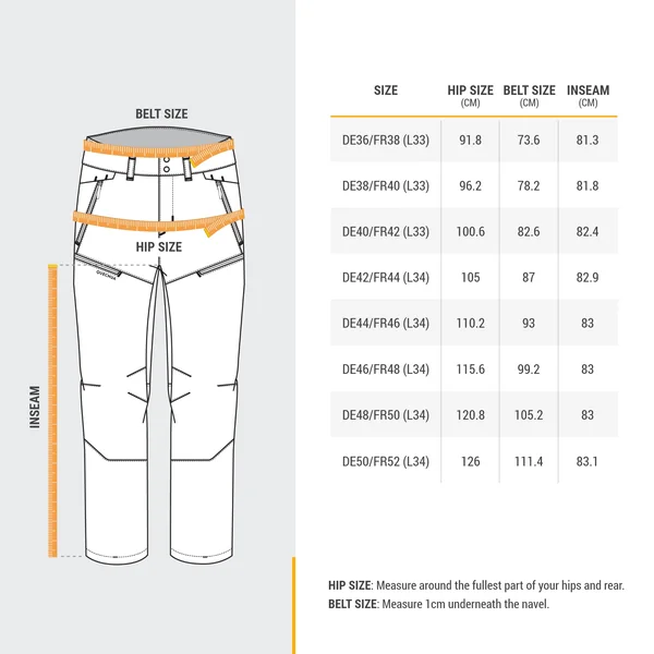 Pantalon de randonnée chaud et déperlant homme, SH500 noir