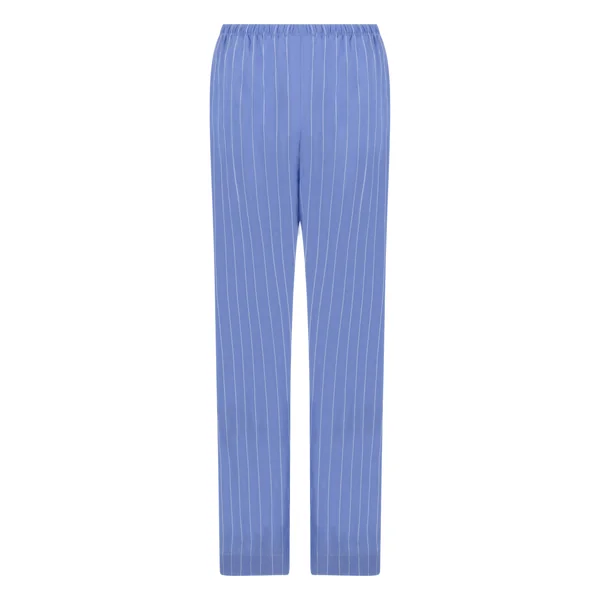 Pantalon en coton tissé à rayures - Bleu