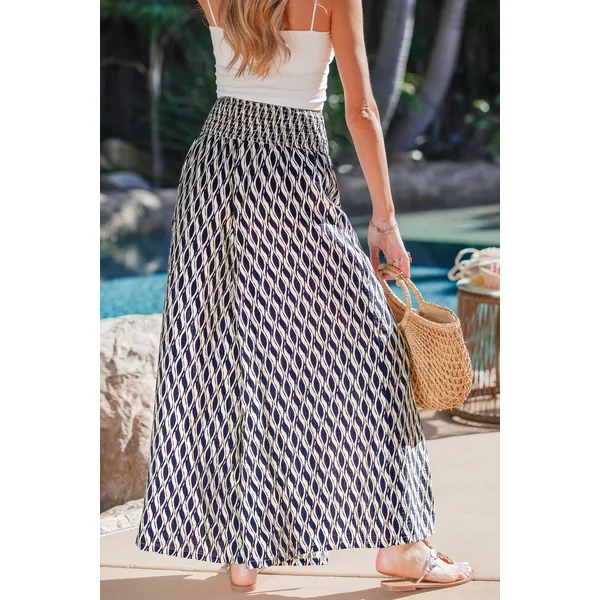Pantalon géométrique ourlet fendu