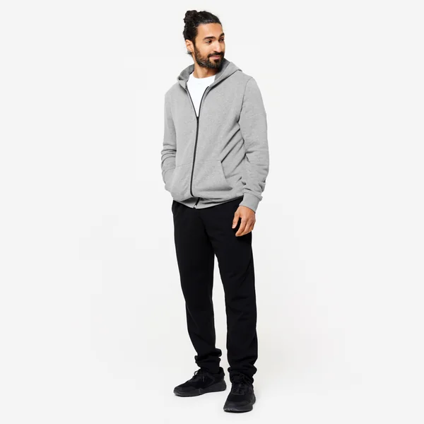 Pantalon jogging chaud fitness homme - 100 noir