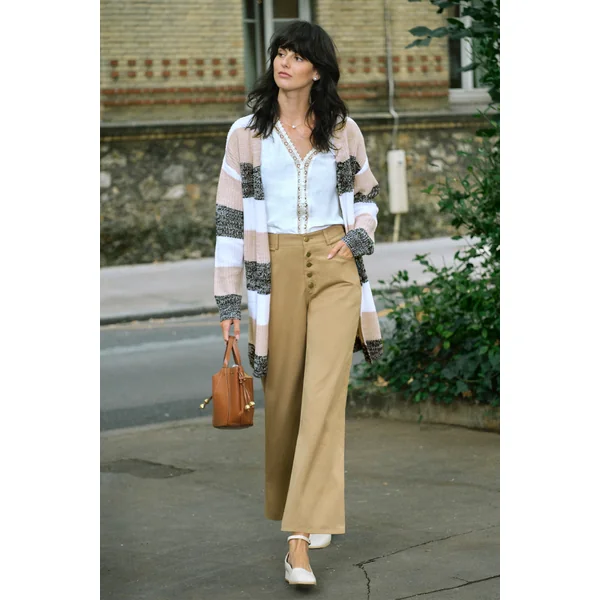 Pantalon kaki braguette boutonnée