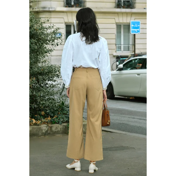 Pantalon kaki braguette boutonnée