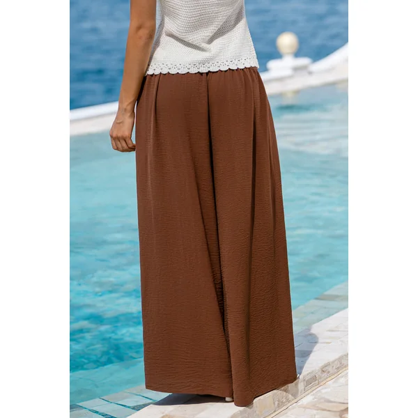 Pantalon marron boutons sur le côté