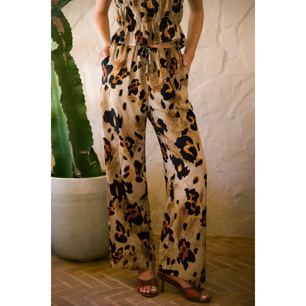 Pantalon marron à cordon