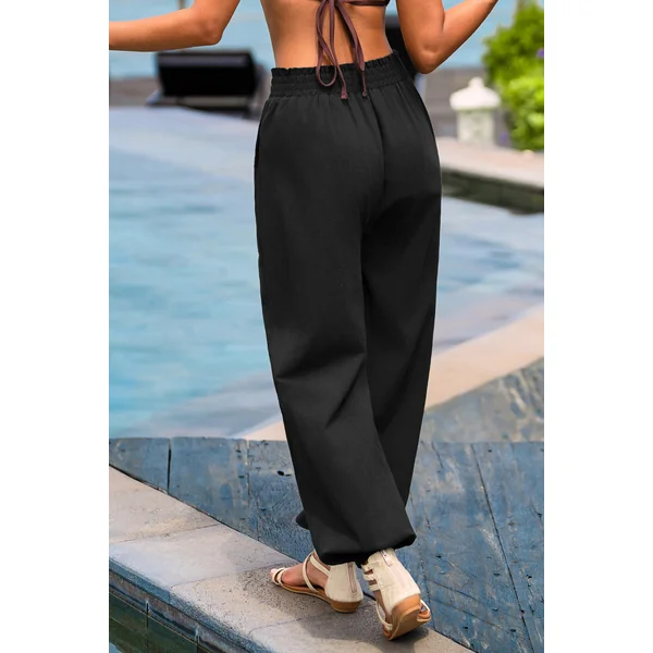 Pantalon noir jambe fuselée taille élastique