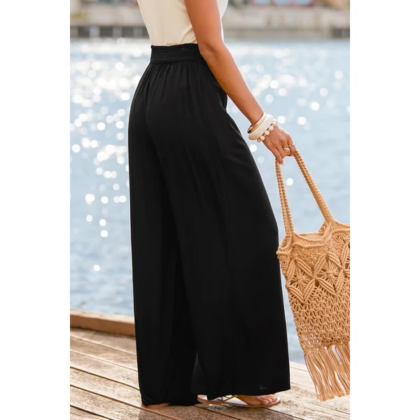 Pantalon noir smocké