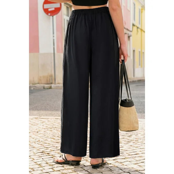 Pantalon noir taille élastique à poche