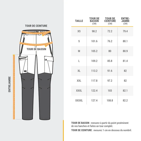 Pantalon résistant de trek montagne - MT500 - Femme - Noir