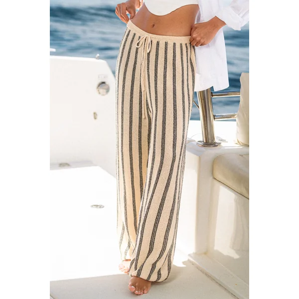 Pantalon à rayures cordon
