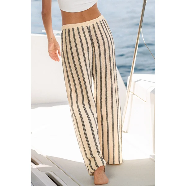 Pantalon à rayures cordon