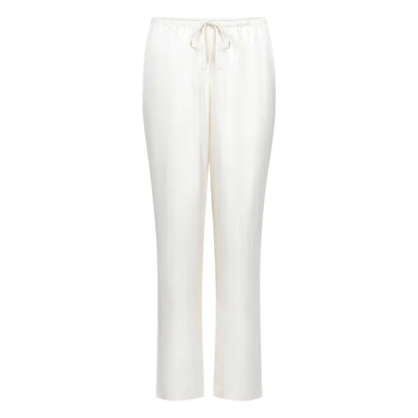 Pantalon à rayures en satin - Blanc