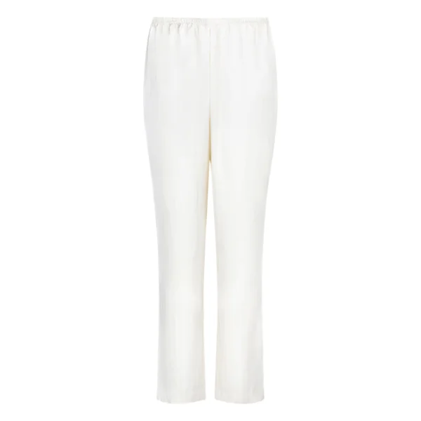 Pantalon à rayures en satin - Blanc