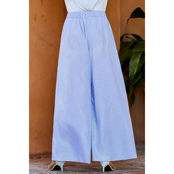 Pantalon à rayures tissé taille élastique