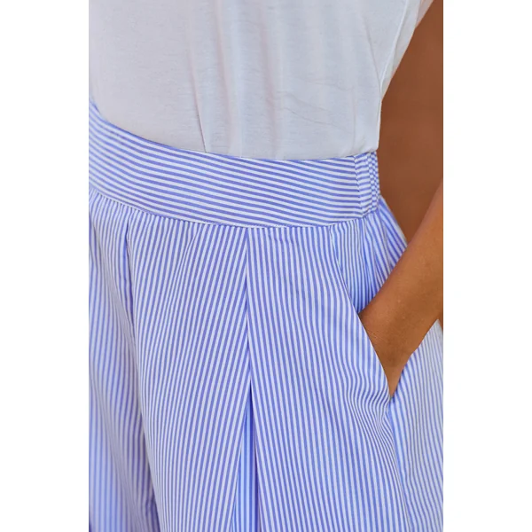 Pantalon à rayures tissé taille élastique