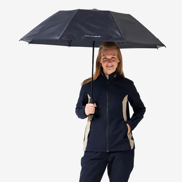 Parapluie de golf taille Medium 140 cm anti-UV UPF50+, Profilter bleu marine