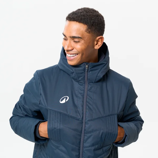 Parka de football longue adulte bleu foncé