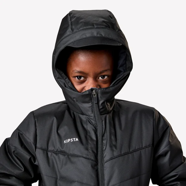 PARKA LONGUE DE FOOTBALL ENFANT TRX NOIRE