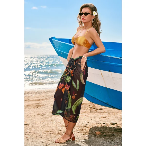 Paréo cover up mi-long transparent