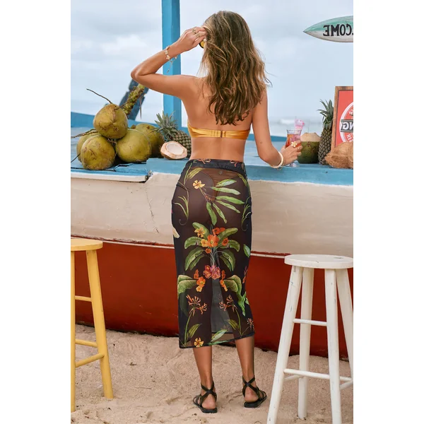 Paréo cover up mi-long transparent