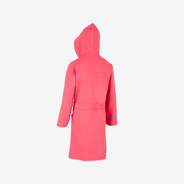 Peignoir de bain compact enfant à capuche en microfibre rose grenade