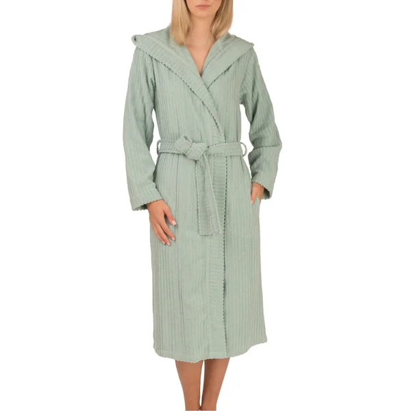 Peignoir en coton à capuche Mint