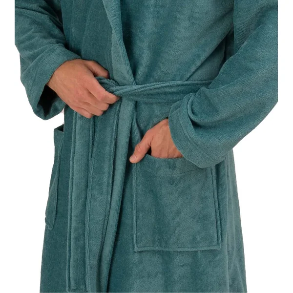 Peignoir éponge à capuche pour homme Bleu Ocean