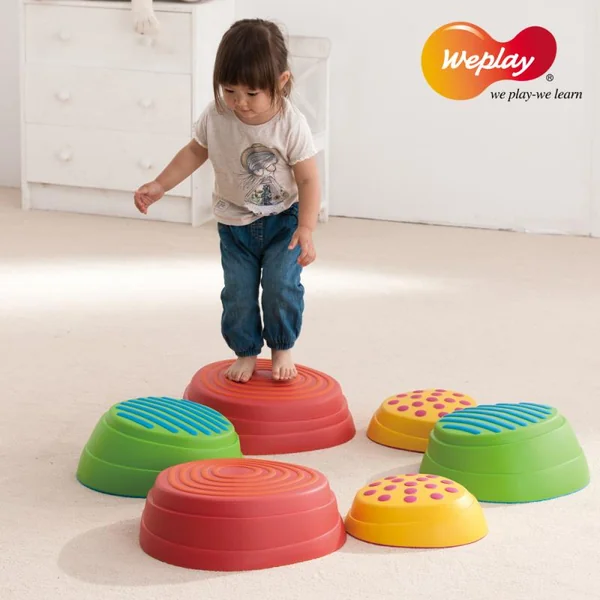 Pierres de rivière baby gym Weplay - Lot de 6 multicolores