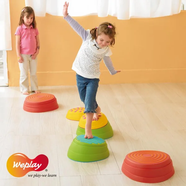 Pierres de rivière baby gym Weplay - Lot de 6 multicolores