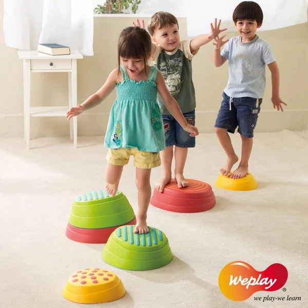 Pierres de rivière baby gym Weplay - Lot de 6 multicolores