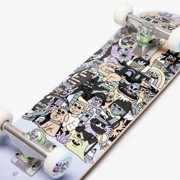 Planche de skate pour enfant 3-7 ans cp100 mini taille 7,25" skatopia gris