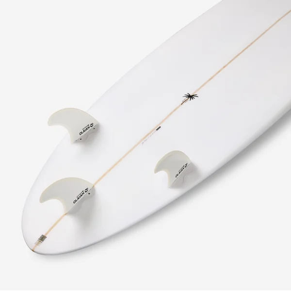 Planche de surf hybride en résine 6'4 40L avec 3 ailerons - kaki