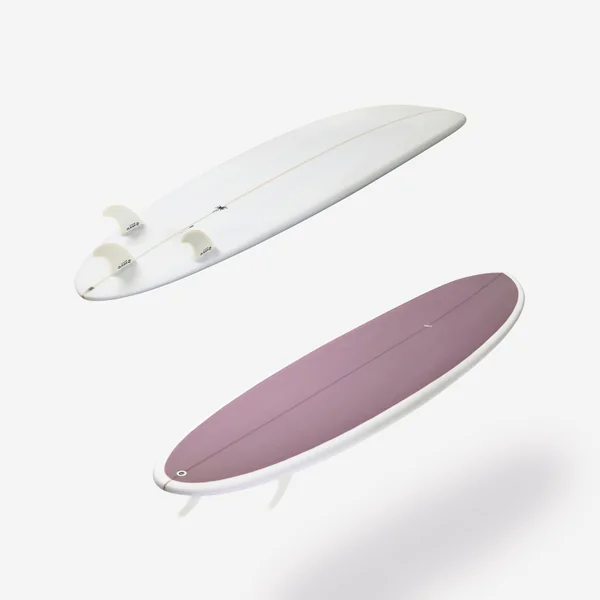 Planche de surf hybride en résine 8' 62L avec 3 ailerons - mauve