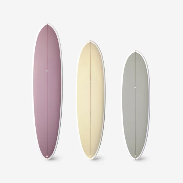 Planche de surf hybride en résine 8' 62L avec 3 ailerons - mauve