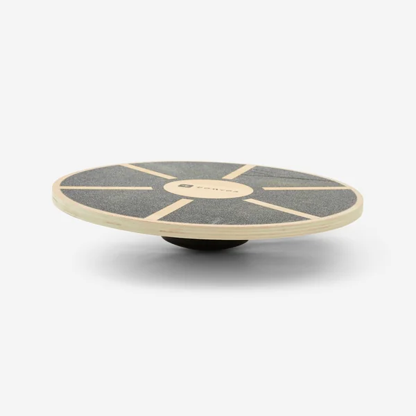 Planche d'équilibre de fitness en bois, noir