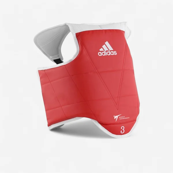 Plastron enfant réversible taekwondo Adidas - Wtf rouge/bleu