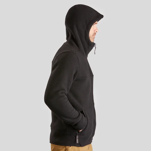 Polaire chaude de randonnée homme, NH500 noir