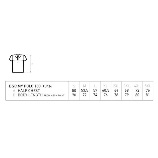 Polo homme B&C - Mypolo 180 Blanc