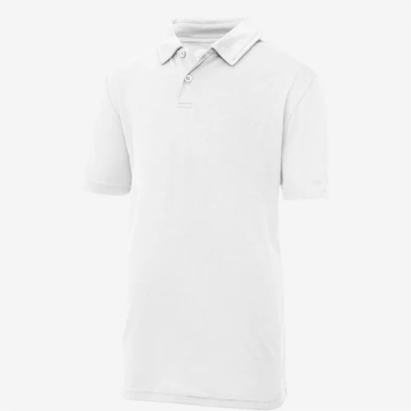 Polo manches courtes enfant Just Cool- Respirant Blanc
