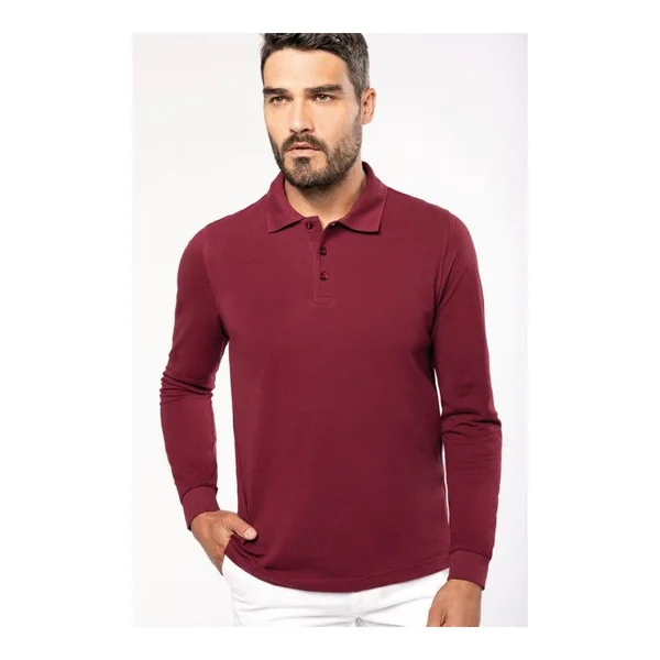 Polo manches longues 100% coton Homme