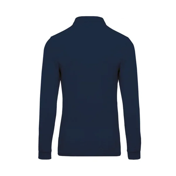 Polo piqué Homme Navy manches longues