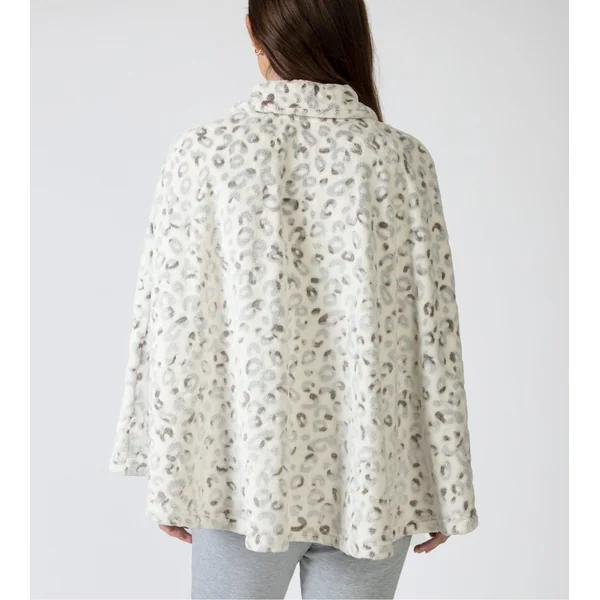 Poncho pilou imprimé léopard gris